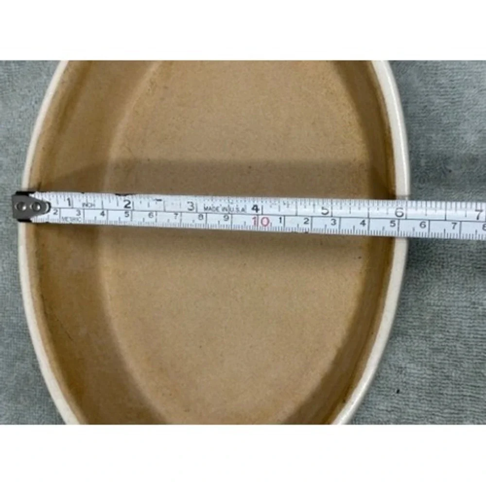 Pampered Chef Vanilla Oval Baker Stoneware 030104 Family Heritage Collection USA